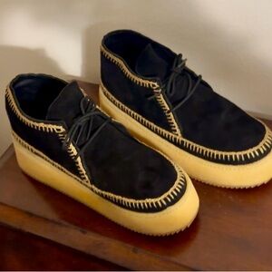 Laidback London Shenje blk platform chukka boots, UK 39/US 8.5, like new!